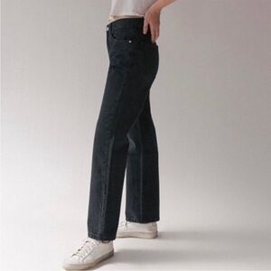 EUC NEED Supply Co Pen Fit Rigid Denim Jean Broken Black Straight Leg